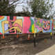 Graffiti art at entrance to the skatepark