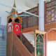 Two flags in the mosque.