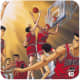 Rukawa and Sakuragi fighting for a rebound