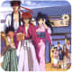 Kenshin as a wanderer with his new-found family