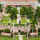An aerial View of The John and Mable Ringling Museum of Art Courtyard in Sarasota, Florida. This is the State Art Museum of Florida.