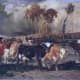 The Return of the Herd by &Atilde;ƒ&Acirc;‰mile van Marcke, 19th Century, 74&Atilde;‚&Acirc;&frac12; x 106 in. (189.2 x 269.2 cm), oil on canvas, Ringling Museum
