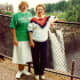My niece took this picture of my mother and me with Snoqualmie Falls and the Salish Lodge in background