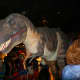 A life-sized T-Rex dominates the entrance to the dinosaur exhibit.
