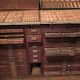 Cabinet with drawers holding type in the Hearst Newspaper Gallery