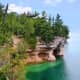 View from hiking trail at Pictured Rocks National Lakeshore on Lake Superior
