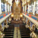 Looking down from the balcony of the Jerusalem Synagogue.