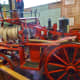 Side view of 19th-century hand-powered pumper