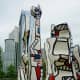 Partial view of the sculpture by Jean Dubuffet in Discovery Green Park 