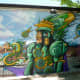 Towards back of mural