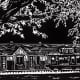 My original linocut of the M-K-T Caboose & Railroad Depot in Katy, TX