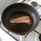 Pan frying the mackerel fillet
