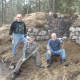 Ettore, Gigi e Renato, three volunteers that dug out an old limestone furnace on the Ta Lipa Pot path, in Stolvizza.