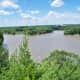View of the Illinois River from the Eagle Cliff Overlook (looking east towards Chicago) @ Starved Rock State Park