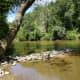 View from the canoe ramp on the Dan River at Hanging Rock State Park - Danbury, NC