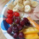 banana slices, olives, grapes, cherry tomatoes, cheese slices, variety of cold cuts ie: chicken, ham, turkey