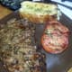 Grilled Steak with seared tomato