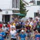 Runners heading through Lake Placid