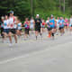 Runners making their way around Mirror Lake