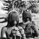 Pondo Women who are part of the Xhosa people who belong to the 9 groups that make the Nguni/Bakone people of South africa. Here they are seen donning their traditional hair-do.