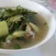 A hot, sumptuous modified chicken soup (tinola) with Moringa leaves.