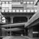The car park ramps to the rear of the Piccadilly Plaza. Covell Matthews and Partners, 1965