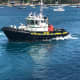 The tug boat that towed us into harbour