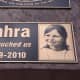 Plaque in Dedication to Zahra