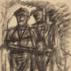 Pencil drawings of patrolling Dutch Soldiers on Java 1946-1949 by Synco Schram de Jong