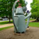 Back view of &ldquo;Sock Monkey&rdquo; sculpture by Joe Barrington in True South sculpture exhibit Houston 