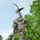 Closeup of “Constant Gardener” sculpture by Mark Bradford in True South sculpture exhibit Houston