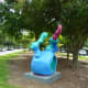 Sculpture titled “Bunny” by Tara Conley in True South sculpture exhibit Houston