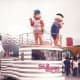 Cartoon characters on parade at a Korean Theme Park, 1991.