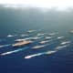 Seen here is the USS Abraham Lincoln carrier battle group during 20 June 2000 RIMPAC exercises in the Pacific Ocean.