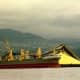 Sulfur loaded onto a ship for export from Vancouver