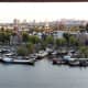 Amsterdam at dusk from the OBA terrace.