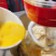 Gently add the egg and milk into the mixture.