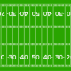 An NFL football field.is 100 by 53 1/3 yards. The field goal is always at the back of the end zone.