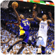 Kobe Bryant making a lay up against Kevin Durant.