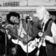 Hendrix, playing bass, jams with Johnny Winter