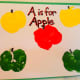 Our finished piece of apple stamp art.