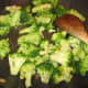 To the same pan, add broccoli, cilantro, paprika, and garlic salt.