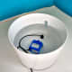 Fountain filled with water and fitted with pump and LED light