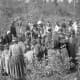 These Northern Saskatchewan Cree people are performing an outdoor ceremony near the Waterhen River in Northern Saskatchewan.