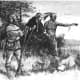 Native Americans in Indiana guide French explorers.