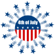 July 4th clipart: blue stars and circle