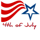 4th of July flying patriotic star