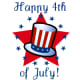 July 4th clip art: Uncle Sam hat and stars