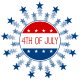 4th of July clipart: blue stars and circle
