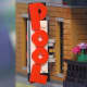 LEGO Creator Detective's Office Modular Building | A brick built lettering which says &quot;pool&quot;.